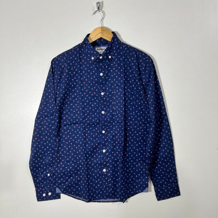 EXPRESS SLIM FIT BUTTON DOWN CASUAL COTTON SHIRT