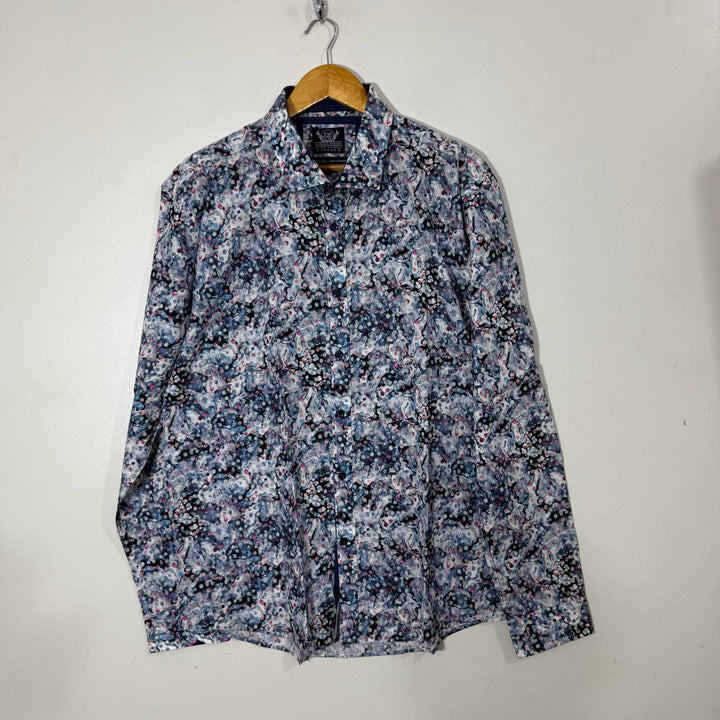 THOMSON & RICHARDS ITALIAN FABRIC PRINTED CASUAL COTTON SHIRT