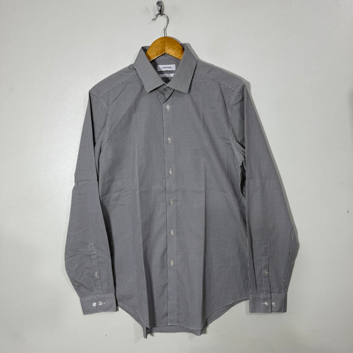 CALVIN KLEIN SLIM FIT NON IRON CHECKERED SHIRT