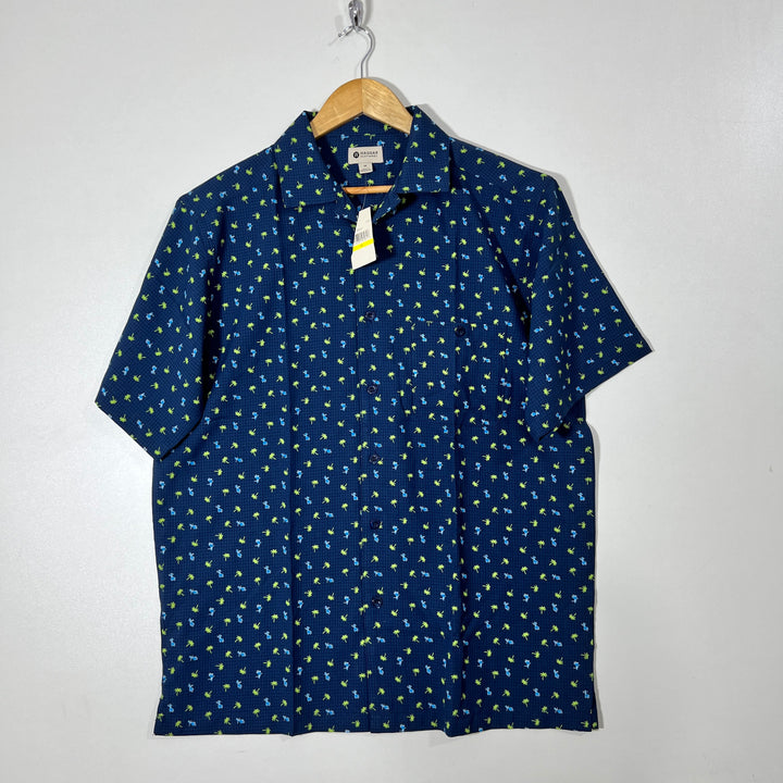 HAGGAR HALF SLEEVES SAFARI COLLAR SHIRT BRAND NEW