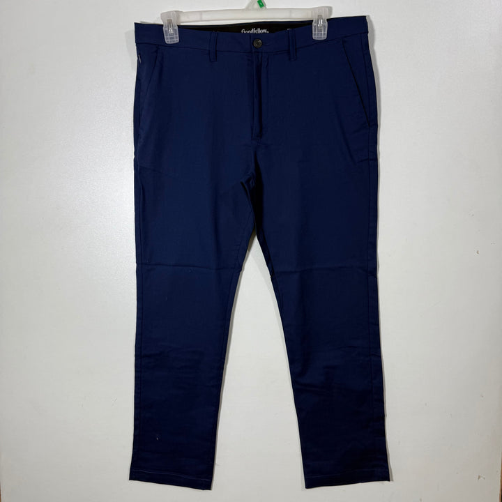 GOOD FELLOW &CO WRINKLE RESISTANT MOISTURE WICKING QUICK DRY STRAIGHT FIT PERFORMANCE PANT WITH STRETCH BLUE COLOUR