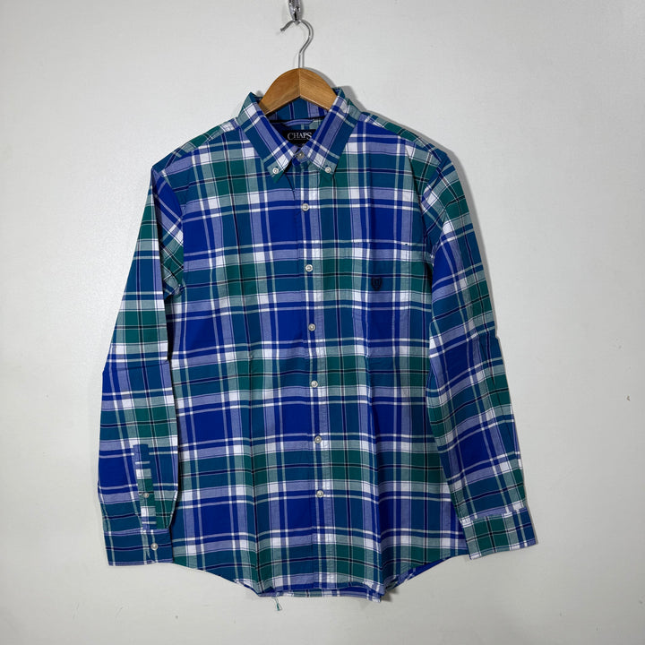 CHAPS BUTTON DOWN OXFORD COTTON SHIRT WITH STRETCH