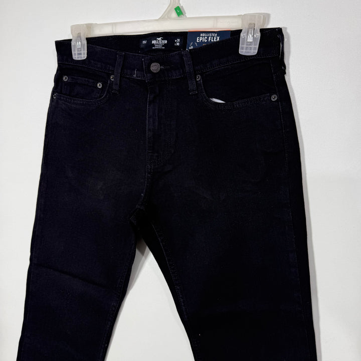 HOLLISTER STRAIGHT FIT DENIM PANT BRAND NEW BLACK COLOUR WITH STRETCH