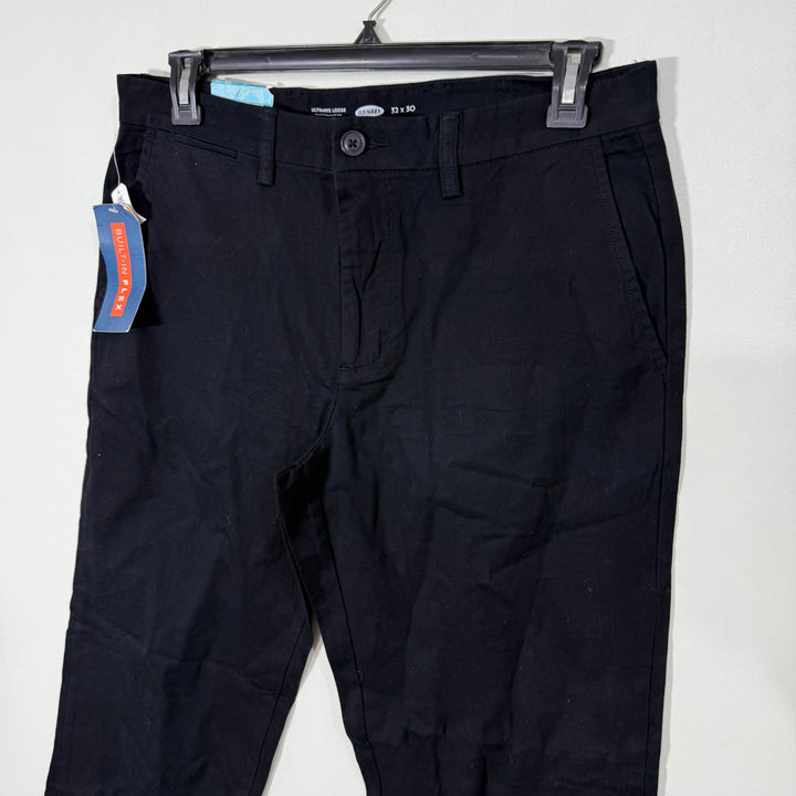 OLD NAVY BUILT IN FLEX ULTIMATE LOOSE FIT COTTON CHINO PANT BRAND NEW WITH STRETCH BLACK COLOUR