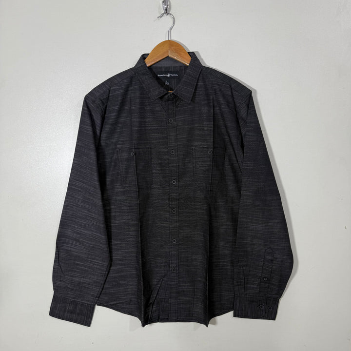 BEVERLY HILLS POLO CLUB DOUBLE POCKETS CASUAL COTTON SHIRT GREY COLOUR
