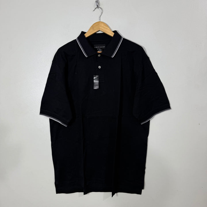 CROFT & BARROW VINTAGE COTTON POLO TSHIRT BRAND NEW BLACK COLOUR