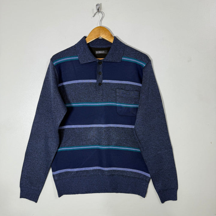 BUISDAEI ACRYLIC WOOL POLO COLLAR SWEATER