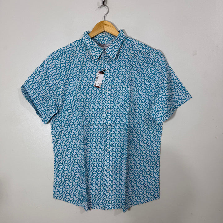 NICK GRAHAM HALF SLEEVES COTTON SHIRT BRAND NEW WITH STRETCH
