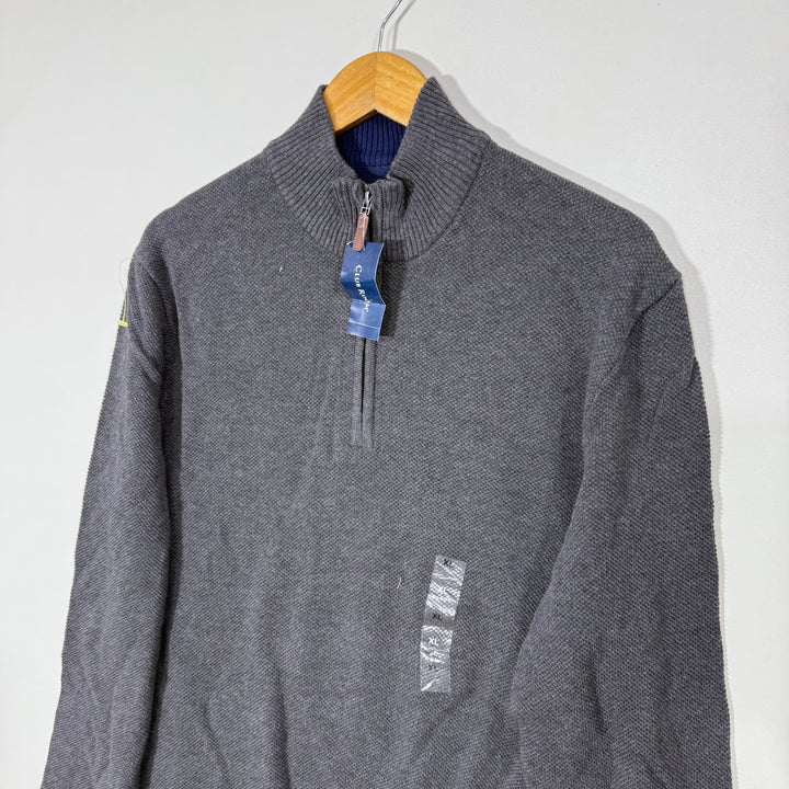CLUB ROOM HALF ZIP KNITWEAR COTTON SWEATER BRAND NEW