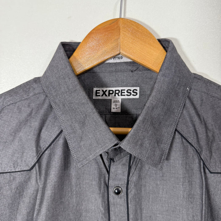 EXPRESS FITTED CASUAL COTTON SHIRT GREY COLOUR