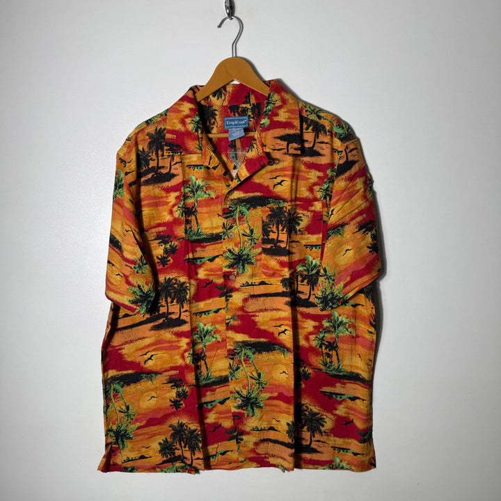 TROPICOOL CUBAN COLLAR HALF SLEEVES HAWAI SHIRT