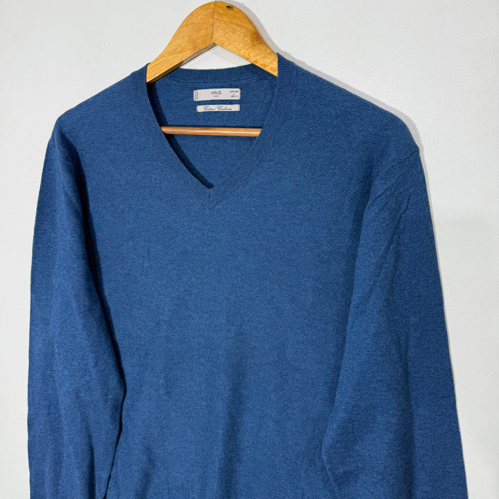 MANGO COTTON CASHMERE V NECK SWEATER