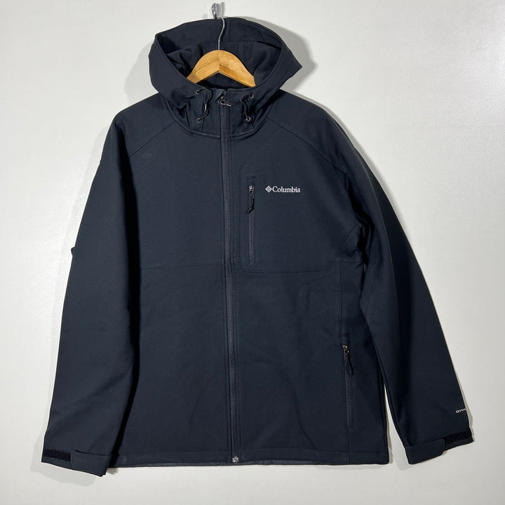 COLUMBIA SOFT SHELL WINDBREAKER JACKET INNER FLEECE WITH HOOD