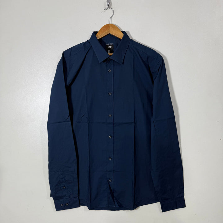 H&M EASY IRON COTTON SHIRT BLUE COLOUR