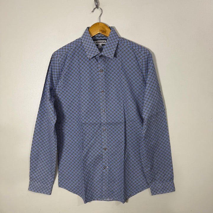 EXPRESS SLIM FIT PRINTED COTTON SHIRT