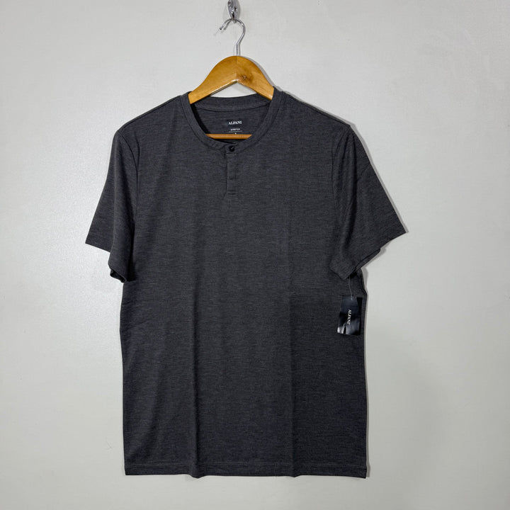 ALFANI BEN COLLAR COTTON TSHIRT BRAND NEW GREY COLOUR
