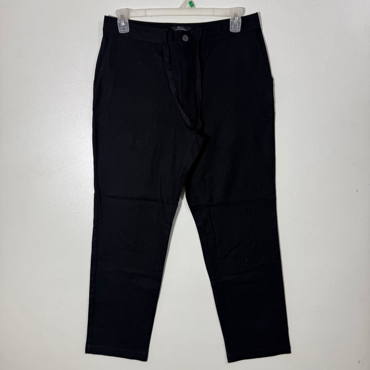 MARC ANTHONY STRAIGHT FIT LUXURY LINEN COTTON TROUSER BLACK COLOUR