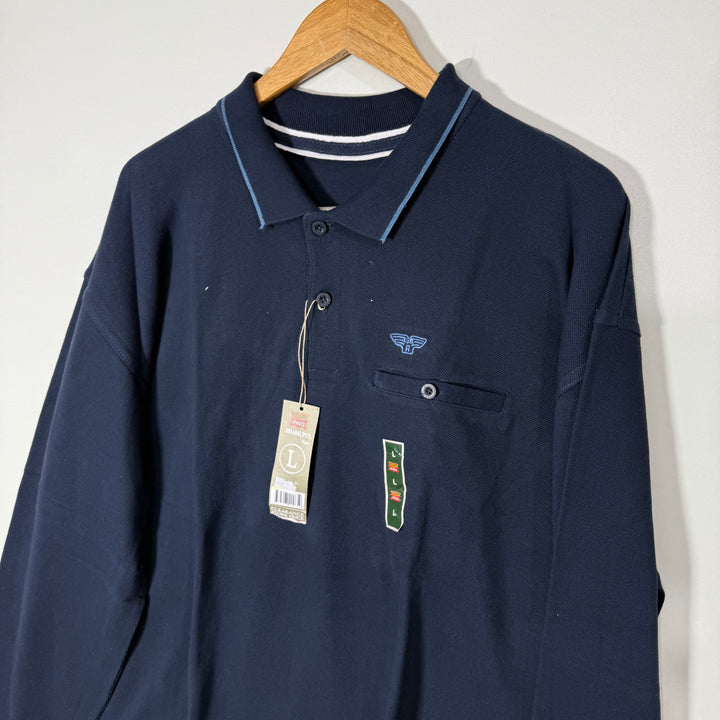 BIG FIT LONG SLEEVES COTTON POLO TSHIRT BRAND NEW