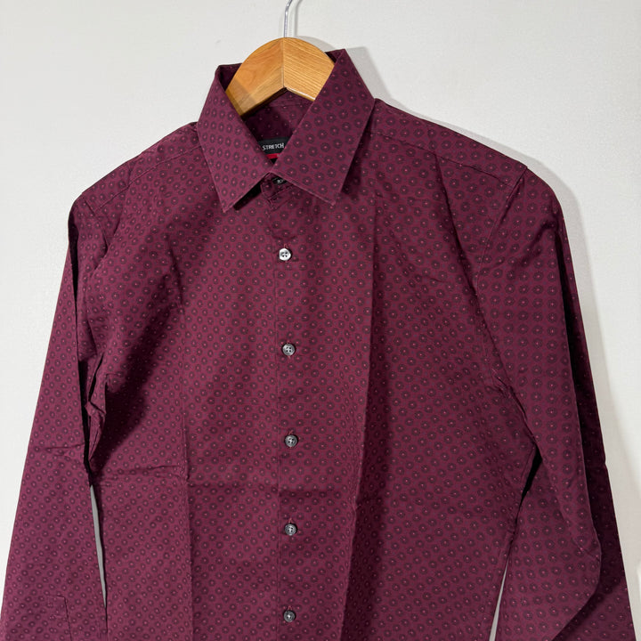 J FERRAR PRINTED CASUAL COTTON SHIRT WITH STRETCH