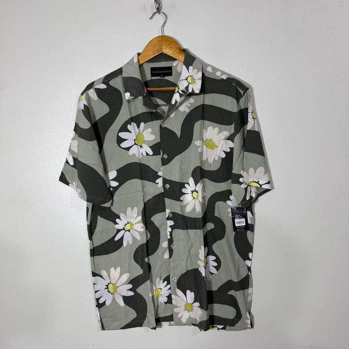 NO BOUNDARIES CUBAN COLLAR HALF SLEEVES HAWAI SHIRT BRAND NEW