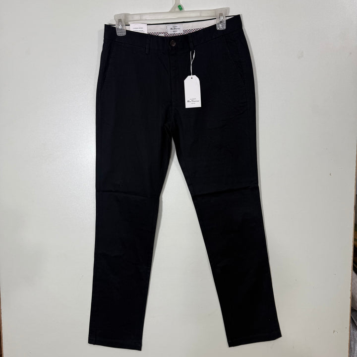 BEN SHERMAN SLIM FIT COTTON CHINO PANT BRA NEW WITH STRETCH BLACK COLOUR
