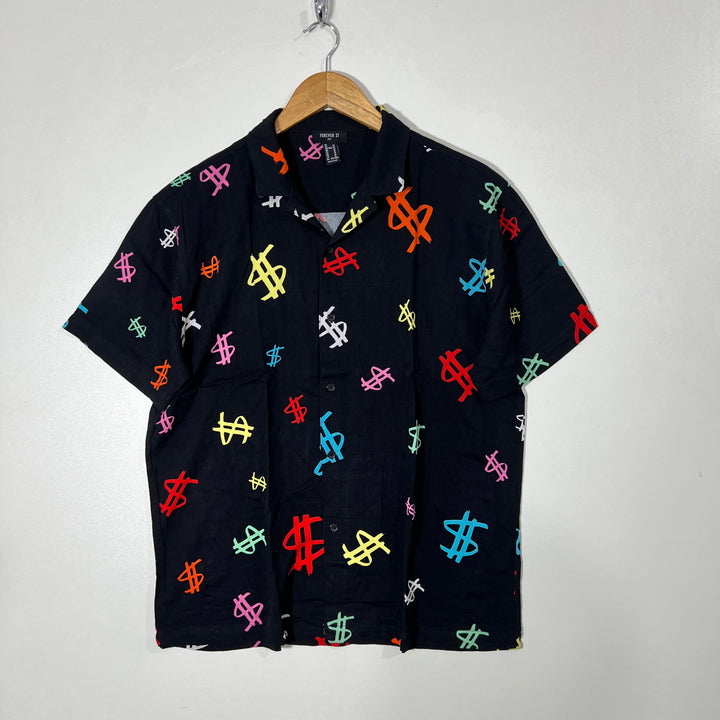 FOREVER 21 SAFARI COLLAR HALF SLEEVES HAWAI SHIRT