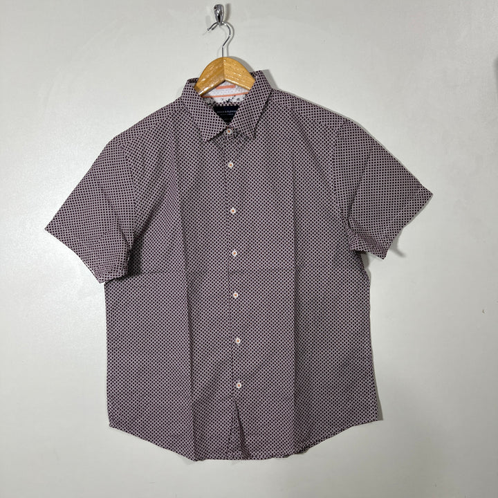 DENIM & FLOWER SLIM FIT HALF SLEEVES BUTTON DOWN CASUAL COTTON SHIRT
