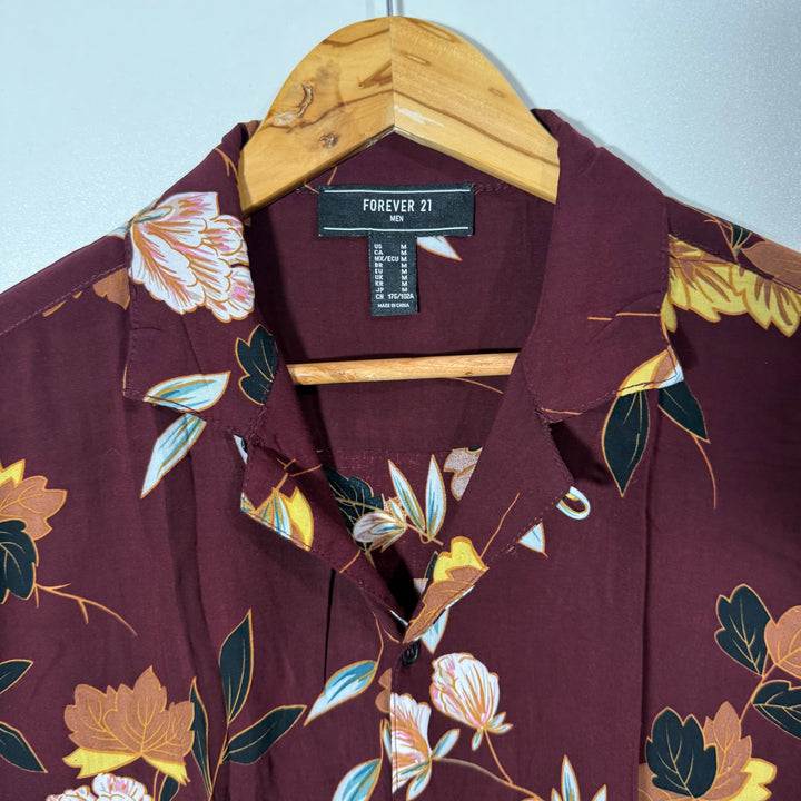 FOREVER 21 CUBAN COLLAR HALF SLEEVES HAWAI SHIRT