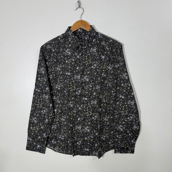 EXPRESS PRINTED BUTTON DOWN CASUAL COTTON SHIRT