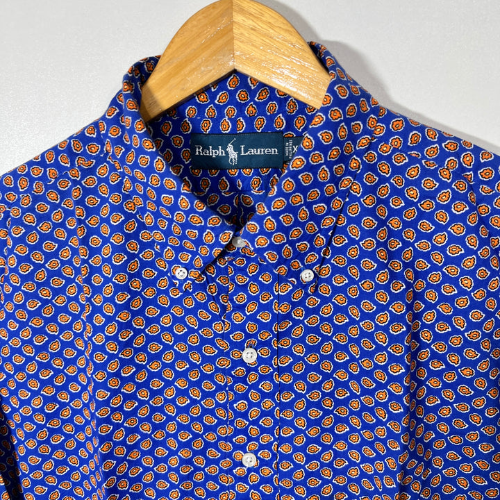 RALPH LAUREN POLO BUTTON DOWN CASUAL COTTON SHIRT WITH STRETCH
