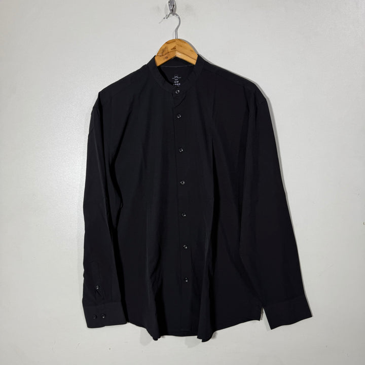 MICHAEL STRAHAN BEN COLLAR PERFORMANCE SHIRT WITH STRETCH BLACK COLOUR
