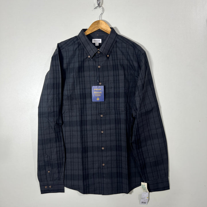 HAGGAR BUTTON DOWN CASUAL COTTON SHIRT