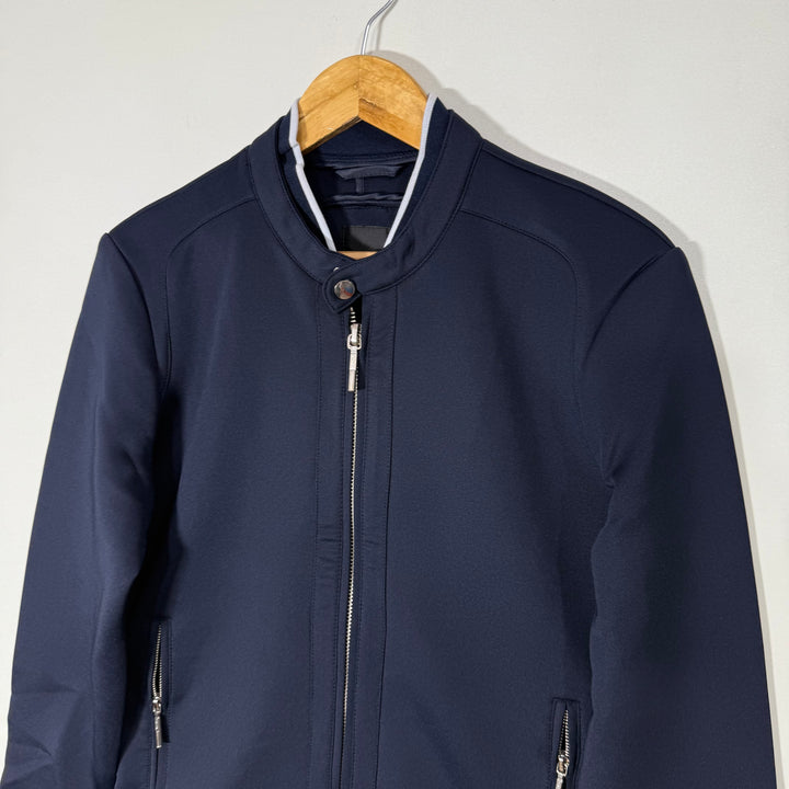 ZARA BEN COLLAR BOMBER JACKET BLUE COLOUR