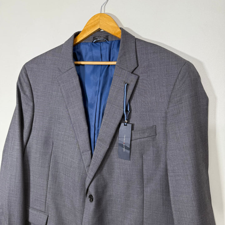 TOMMY HILFIGER TEXTURED MERINO WOOL BLAZER JACKET BRAND NEW GREY COLOUR
