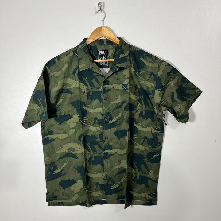 SUPER MASSIVE SAFARI COLLAR HALF SLEEVES COTTON SHIRT