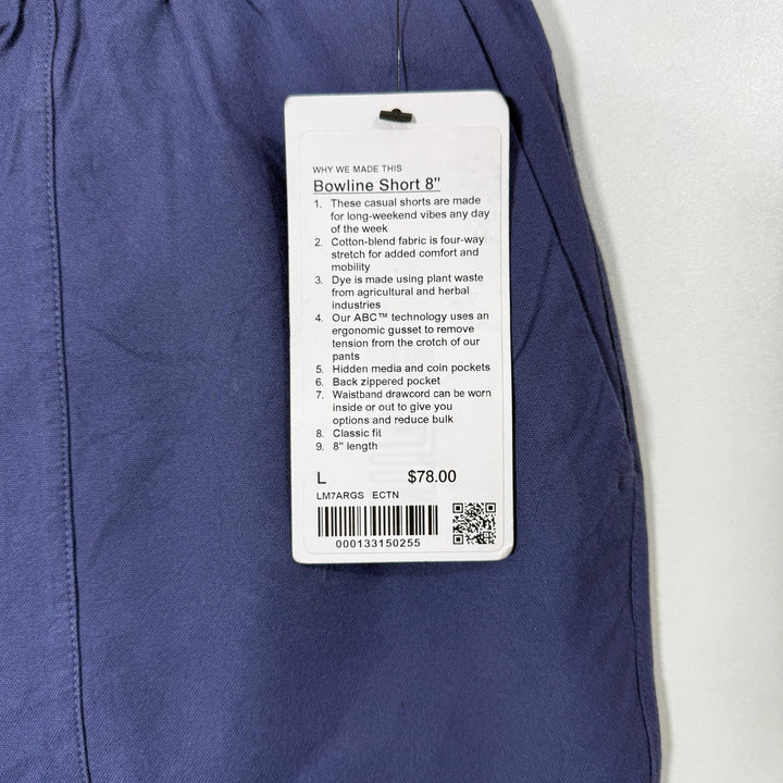 LULULEMON COTTON SHORT BRAND NEW WITH STRETCH BLUE COLOUR