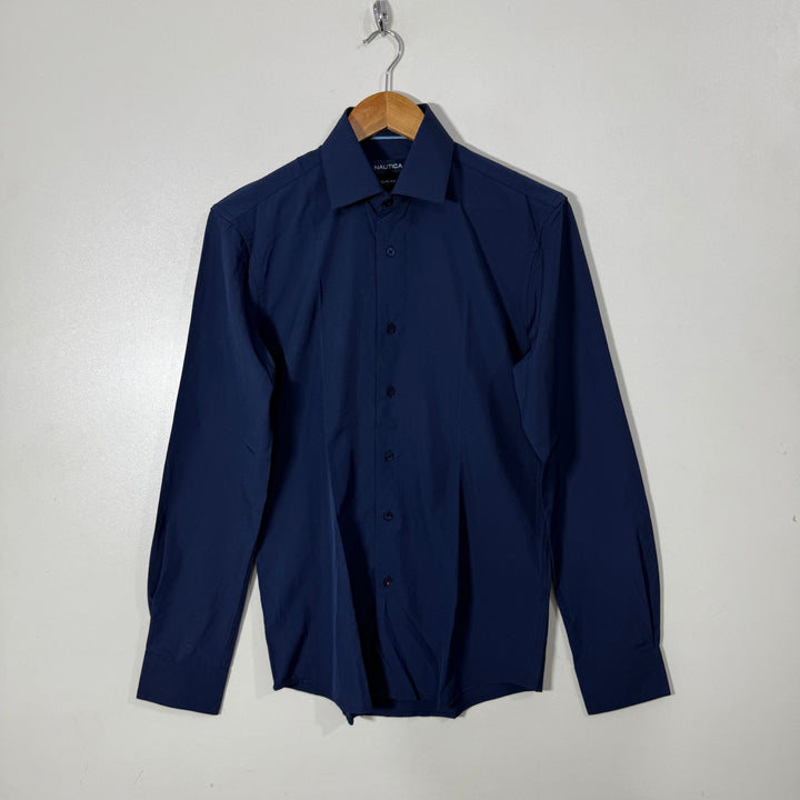 NAUTICA SLIM FIT PERFORMANCE SHIRT WITH STRETCH BLUE COLOUR