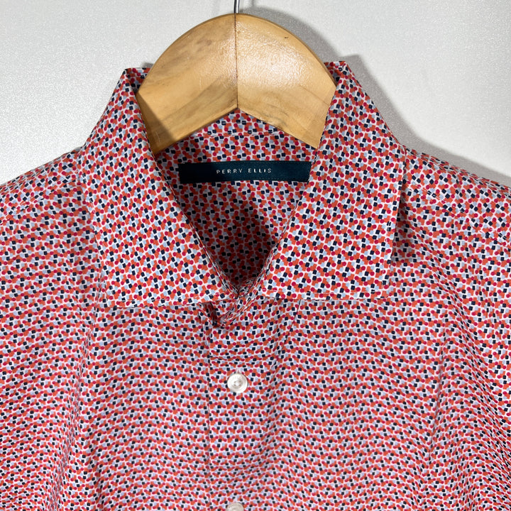 PERRY ELLIS PRINTED COTTON SHIRT