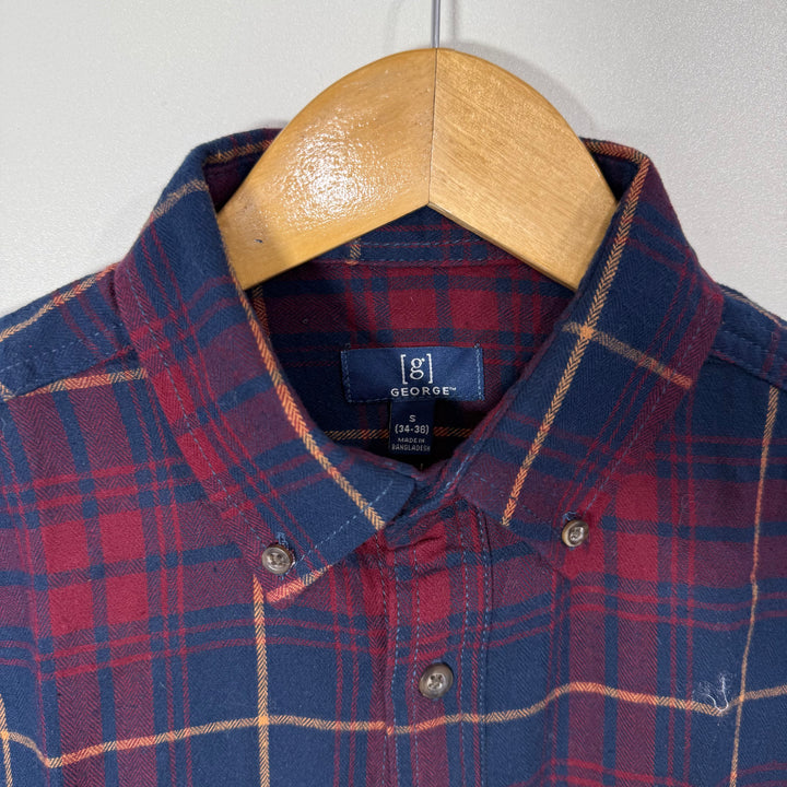 GEORGE BUTTON DOWN DOUBLE POCKETS FLANNEL COTTON SHIRT BRAND NEW