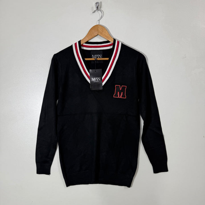 BOOHOOMAN V NECK SWEATER BRAND NEW BLACK COLOUR