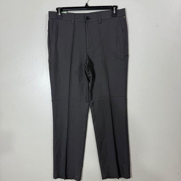 HAGGAR STRAIGHT FIT FLEX WAIST QUICK DRY FABRIC PERFORMANCE MICROFIBER SLACKS DRESS PANT BRAND NEW WITHOUT STRETCH GREY COLOUR