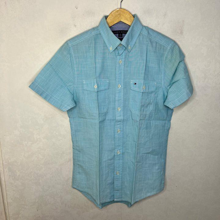 TOMMY HILFIGER DOUBLE POCKETS BUTTON DOWN HALF SLEEVES SHIRT