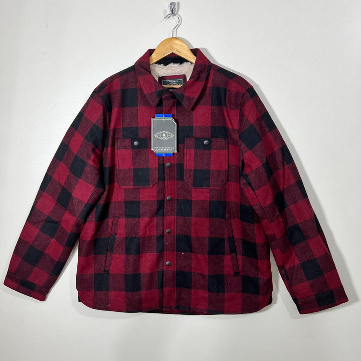 G.H.BASS & CO DOUBLE POCKETS FLANNEL JACKET INNER SHERPA LINNED BRAND NEW