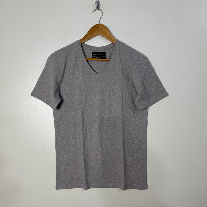 ZARA SIPER SLIM FIT V NECK COTTON TSHIRT