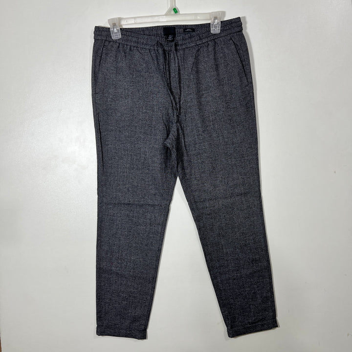 H&M SLINNY FIT TEXTURED FORMAL JOGGER PANT CHARCOAL GREY