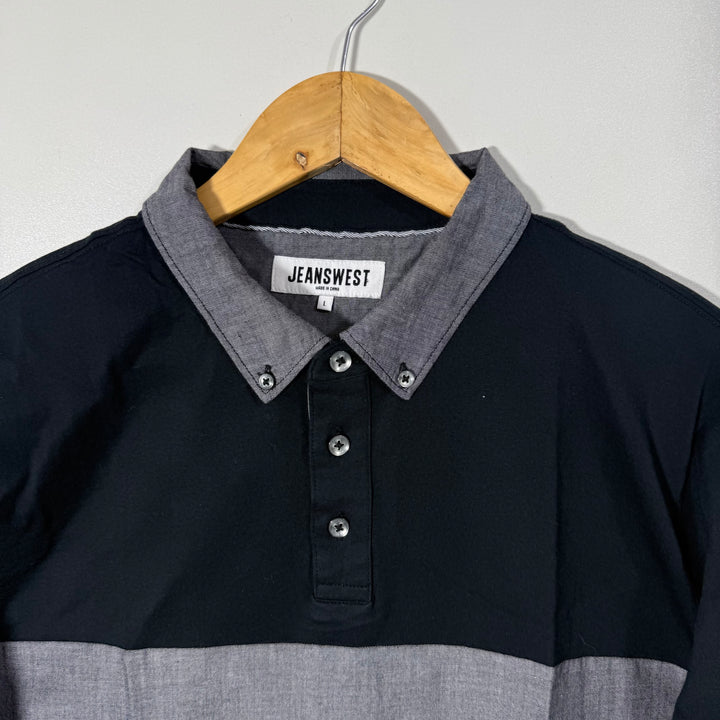 JEANSWEST BUTTON DOWN COTTON POLO TSHIRT
