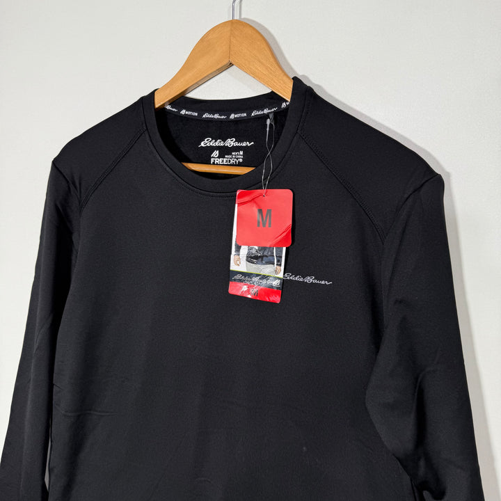 EDDIE BAUER FREEDRY LONG SLEEVES SPORT TSHIRT INNER FLEECE BRAND NEW BLACK COLOUR