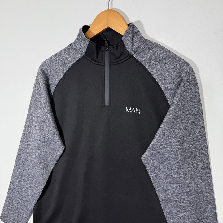 BOOHOOMAN ACTIVE HALF ZIP SPORT PULLOVER