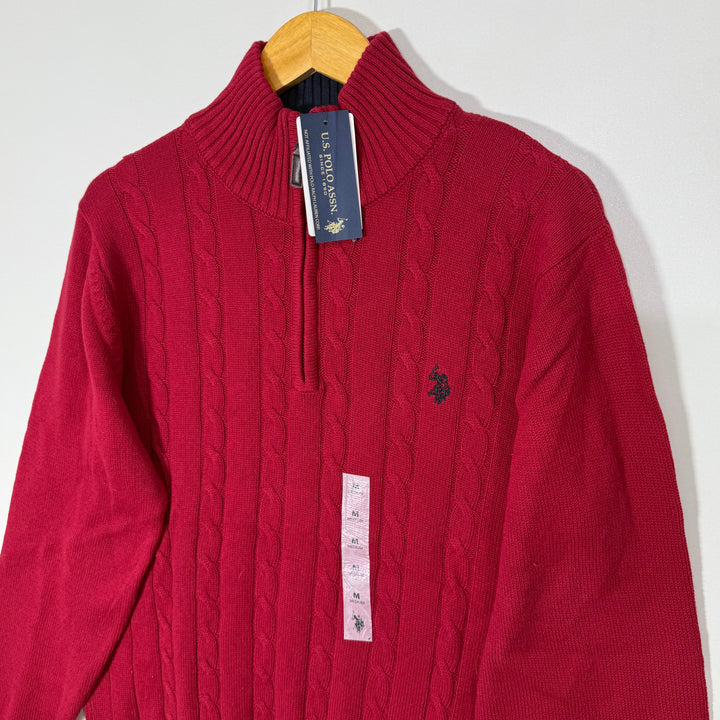US POLO ASSN HALF ZIP KNITED COTTONSWEATER BRAND NEW