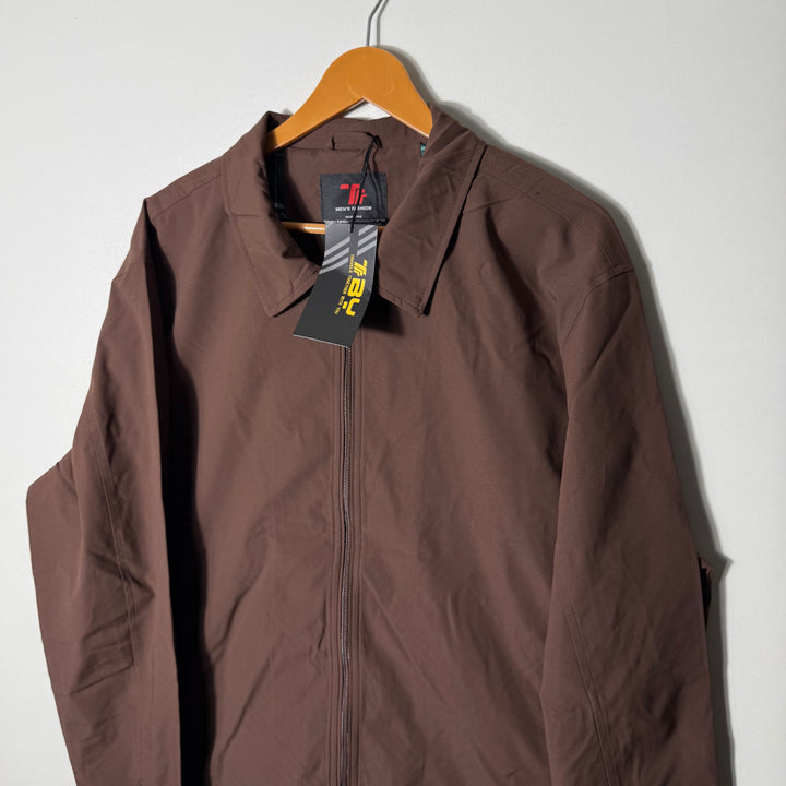 TBY POLYESTER PARACHUTE SHIRT COLLAR FORMAL JACKET BRAND NEW BROWN COLOUR